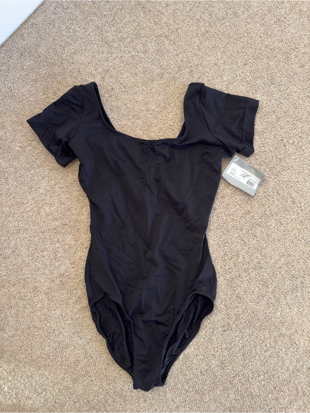 Black Short-Sleeve women’s One-Piece Leotard